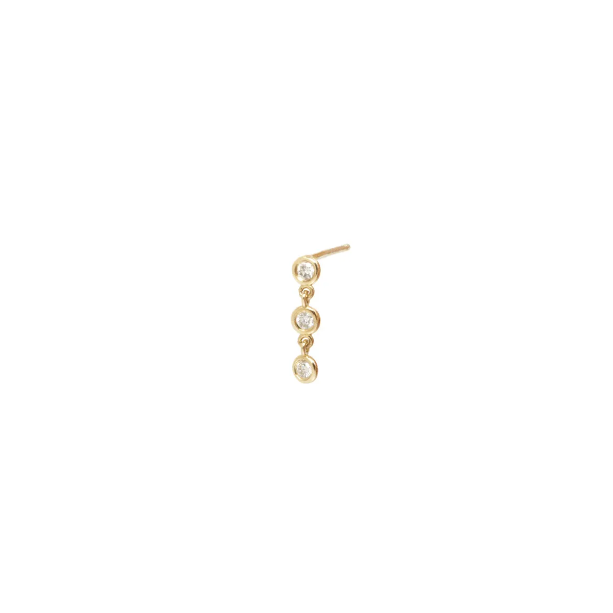 14k 3 Linked Diamond Drop Earring - SALE