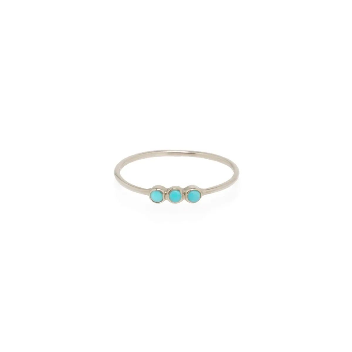 14k 3 Turquoise Bezel Ring