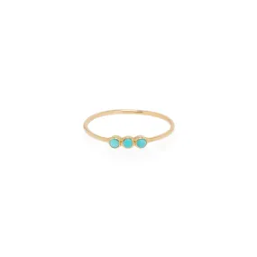 14k 3 Turquoise Bezel Ring