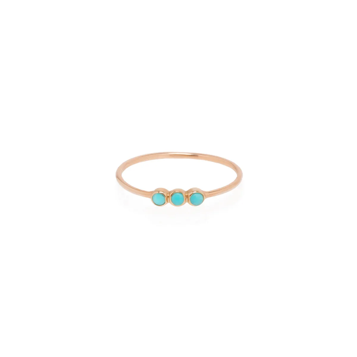 14k 3 Turquoise Bezel Ring