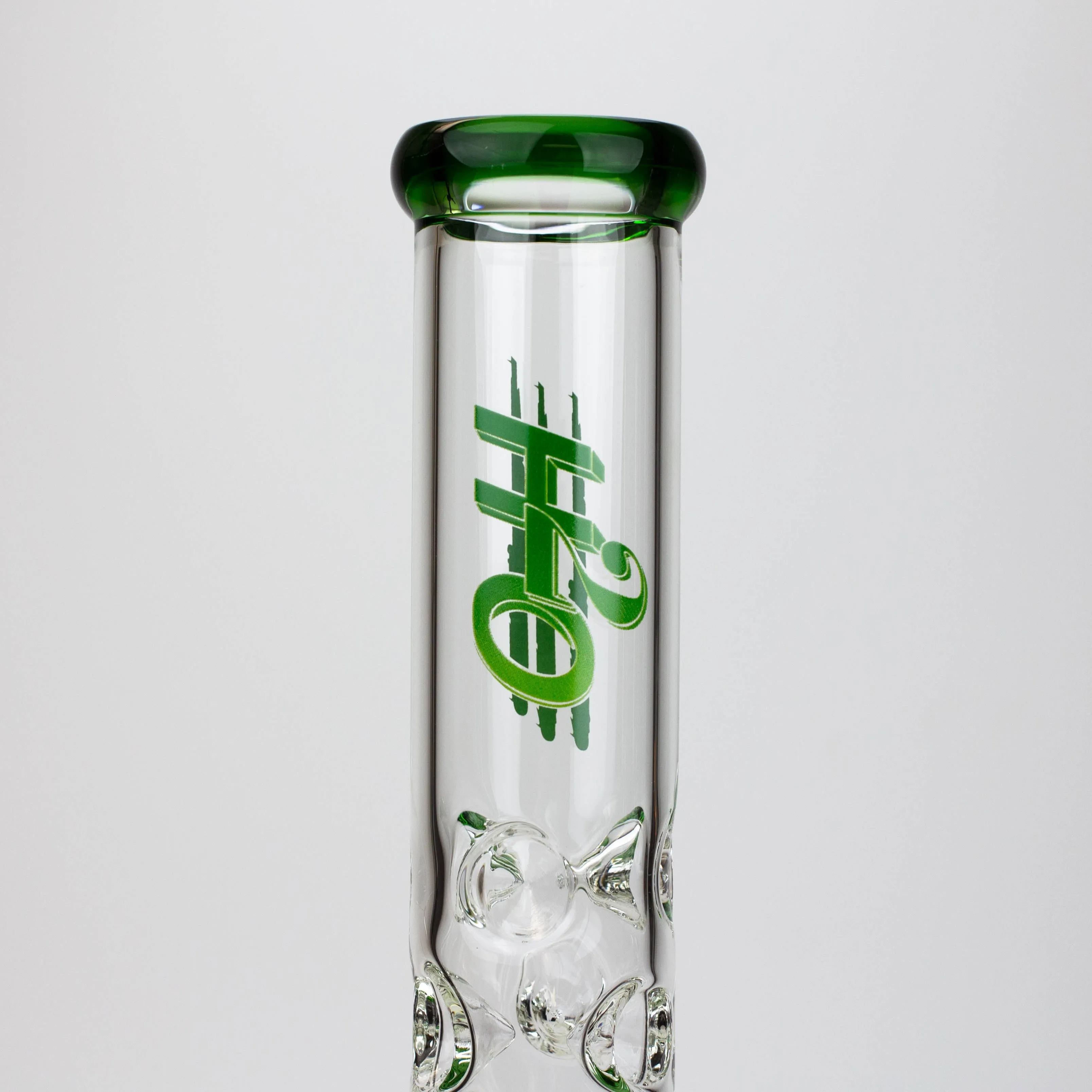 18" H2O Glass Tube Bong with Thriple Mini Showerhead Diffuser