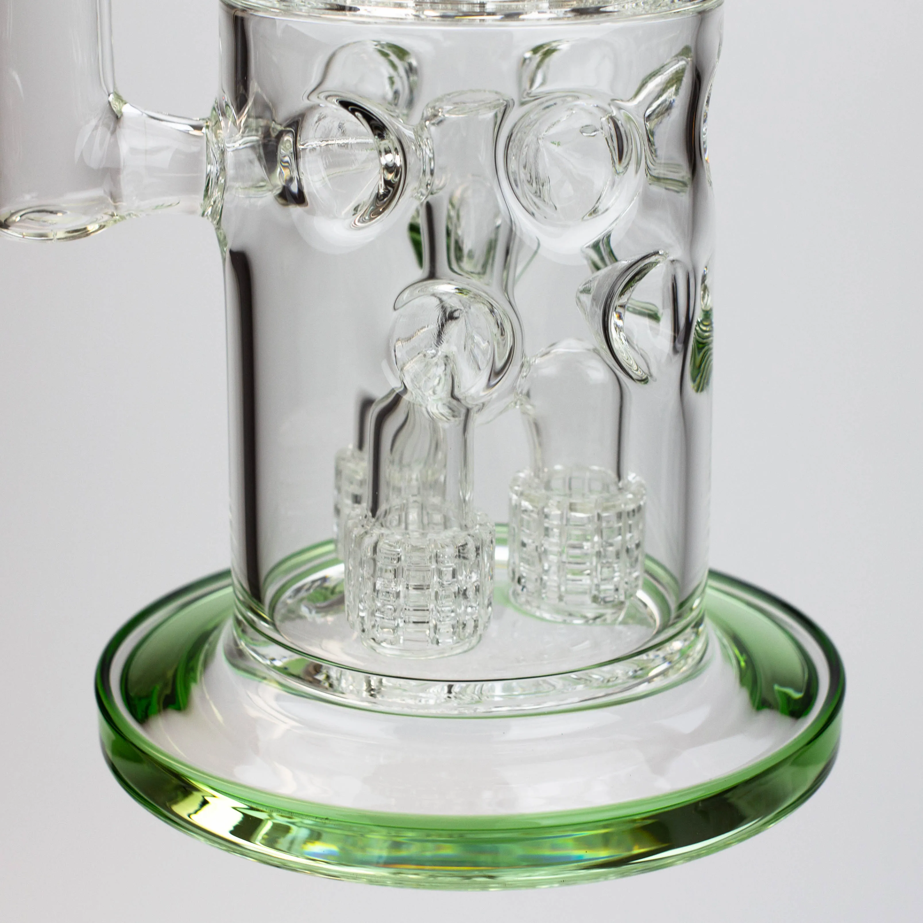 18" H2O Glass Tube Bong with Thriple Mini Showerhead Diffuser