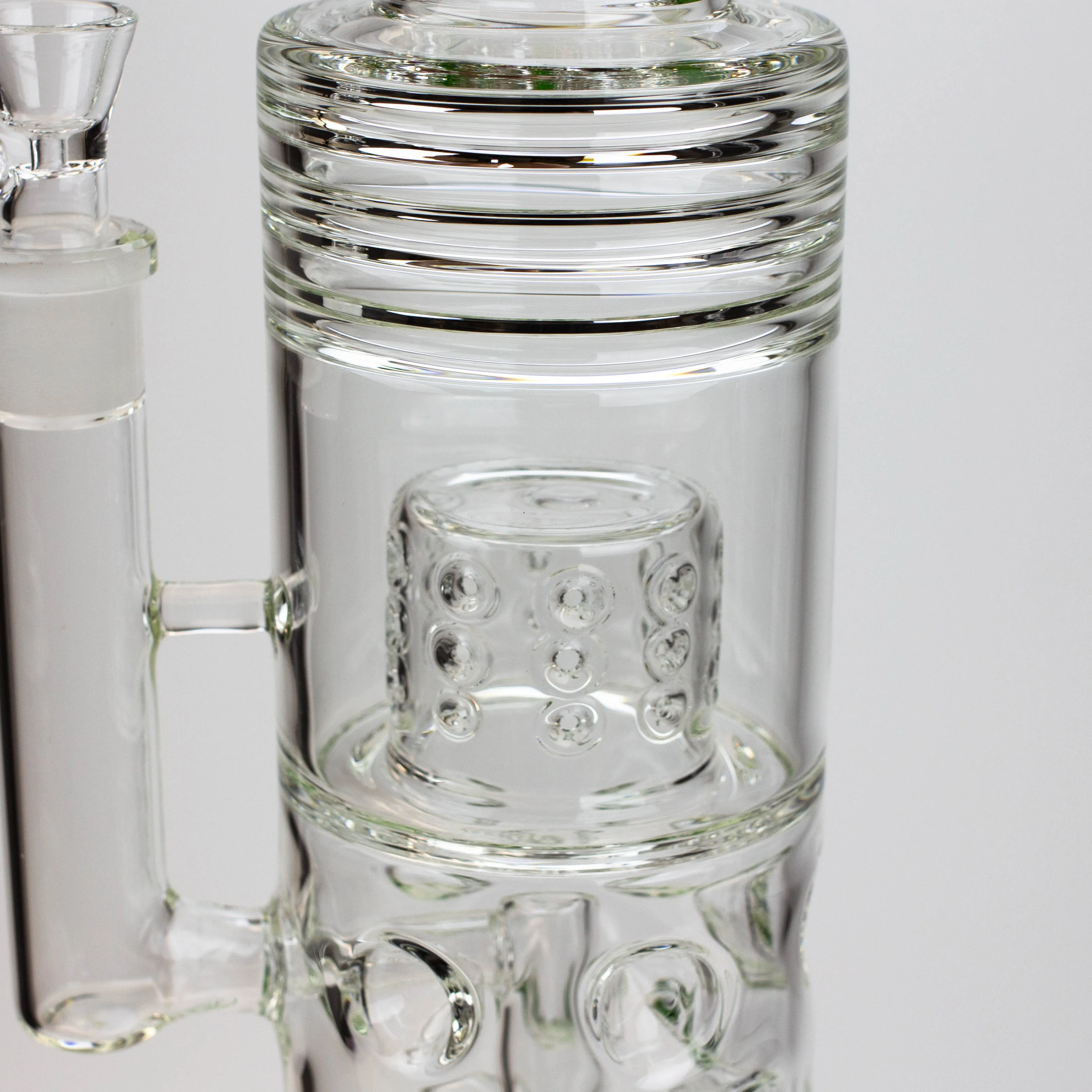 18" H2O Glass Tube Bong with Thriple Mini Showerhead Diffuser