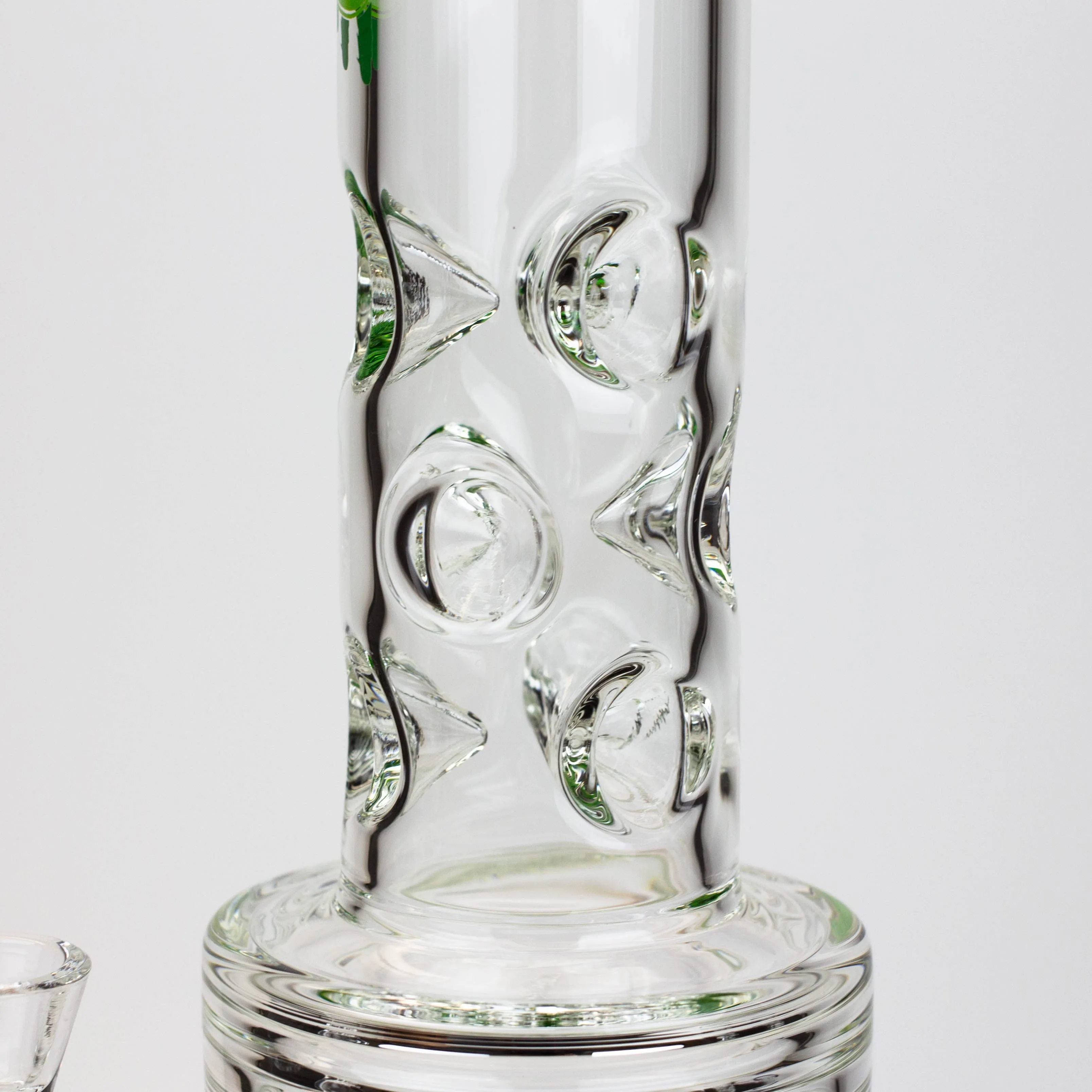 18" H2O Glass Tube Bong with Thriple Mini Showerhead Diffuser