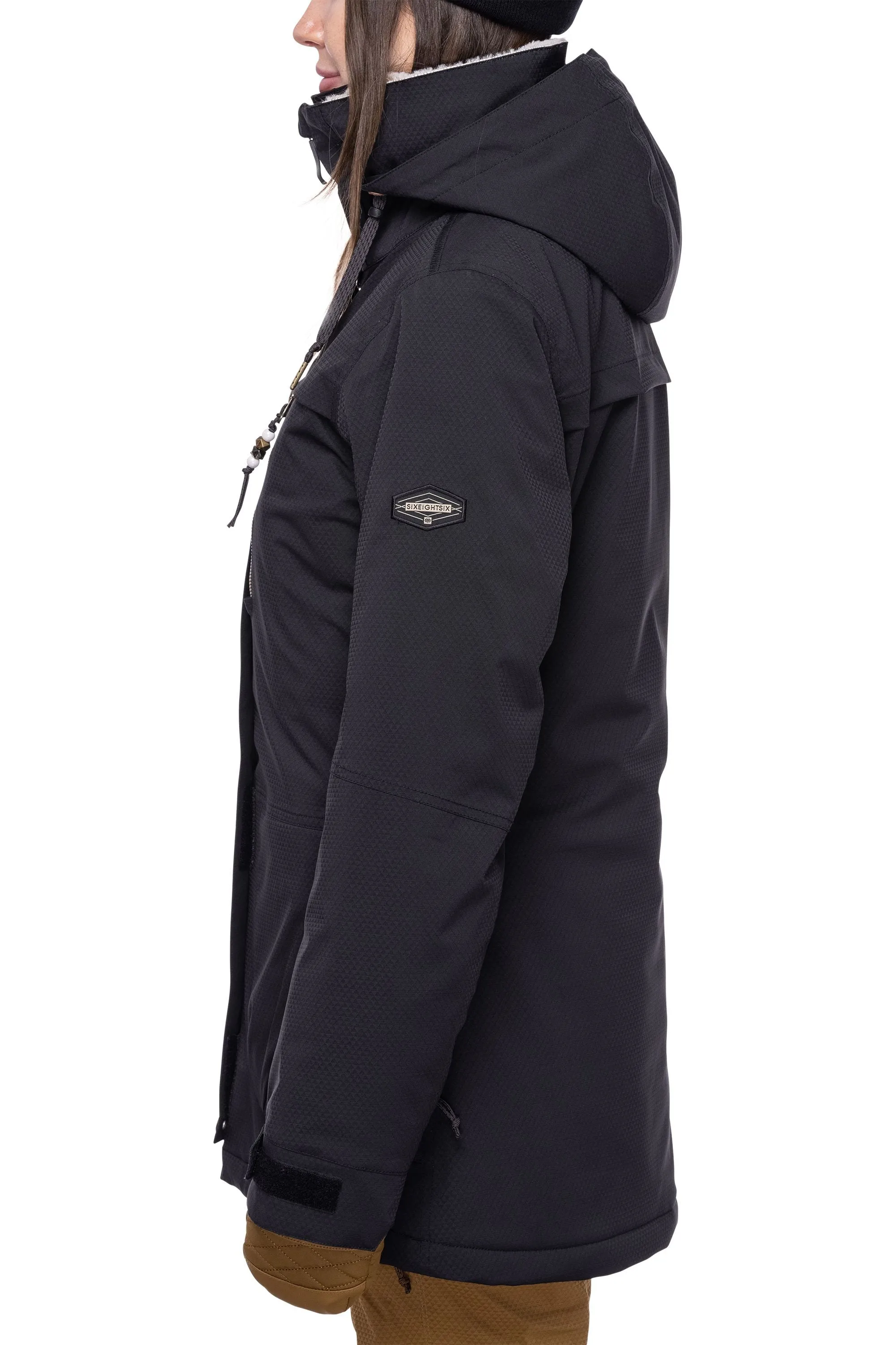 686 Women's Spirit Insulated Snowboard Jacket Black Geo Jacquard 2024