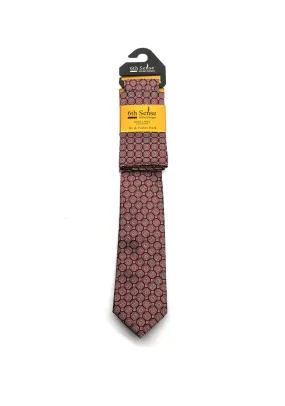 6th Sense Tie & Pocket Square, Burgundy