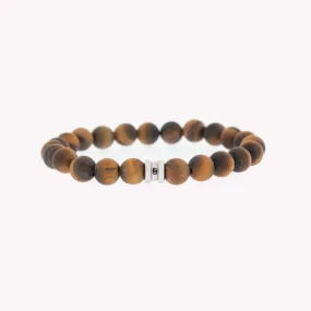 8mm Round Gemstone Bracelet Matt Tiger Eye