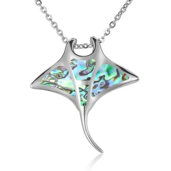 Abalone Manta Ray Pendant