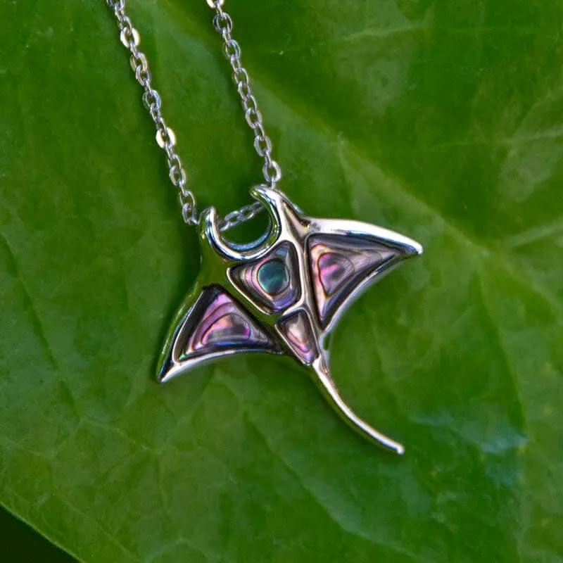 Abalone Manta Ray Pendant