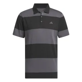 adidas Colorblock Rugby Stripe Polo Shirt - Black/Grey SS24