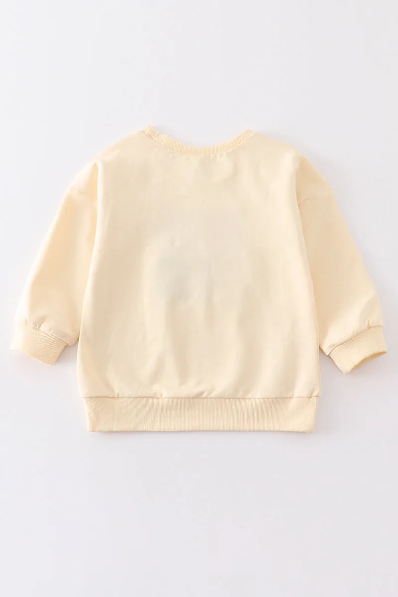 Beige BIG BRO french knot  sweatshirt