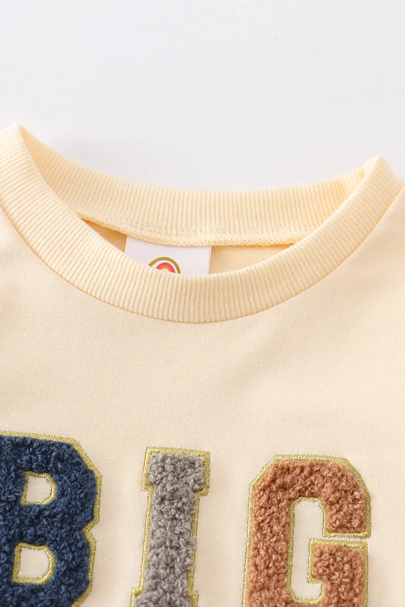 Beige BIG BRO french knot  sweatshirt