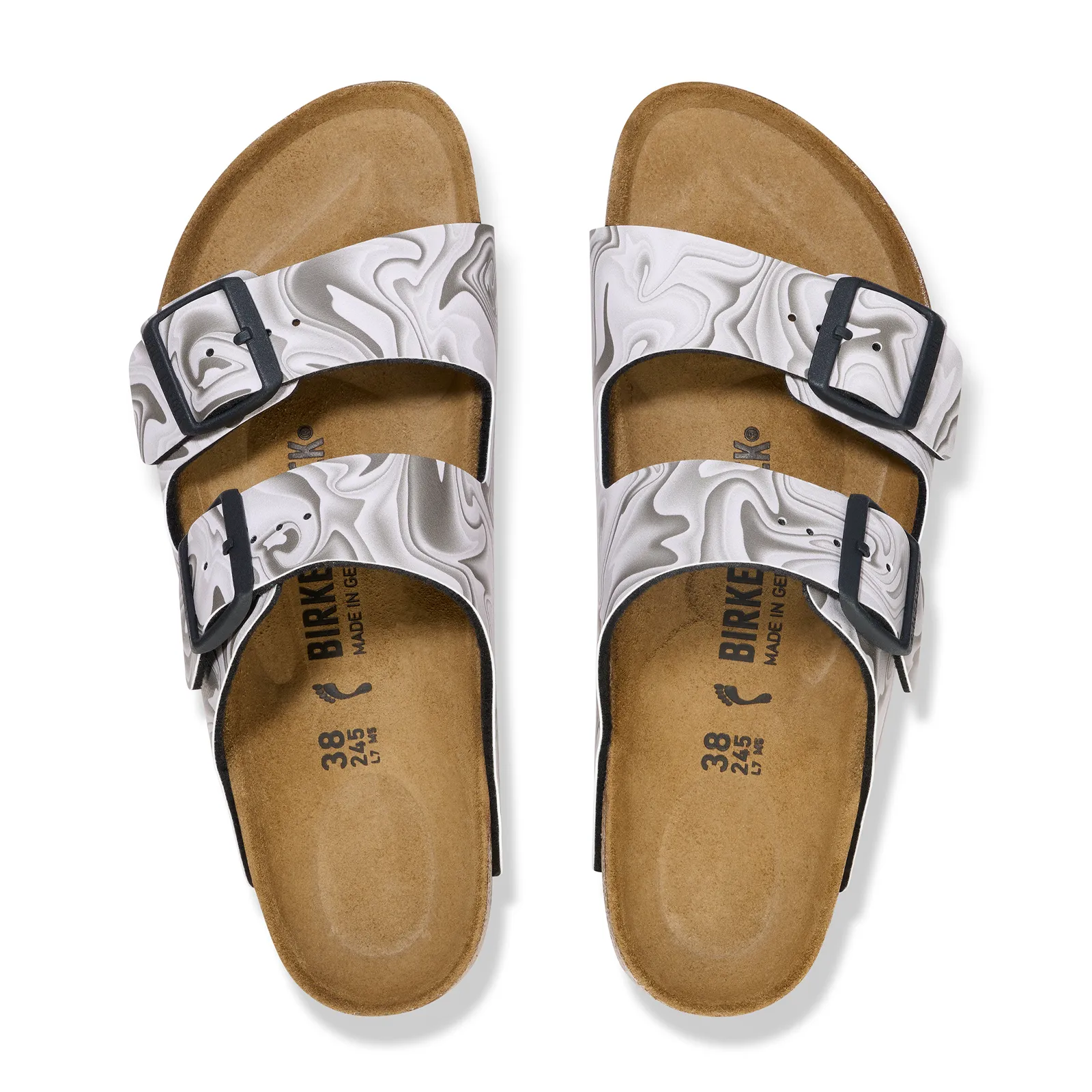 Birkenstock Arizona Narrow Slide Sandal (Women) - Marble Black Birko-Flor