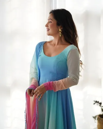 Blue Georgette Suit UK Next Day