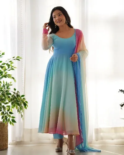 Blue Georgette Suit UK Next Day