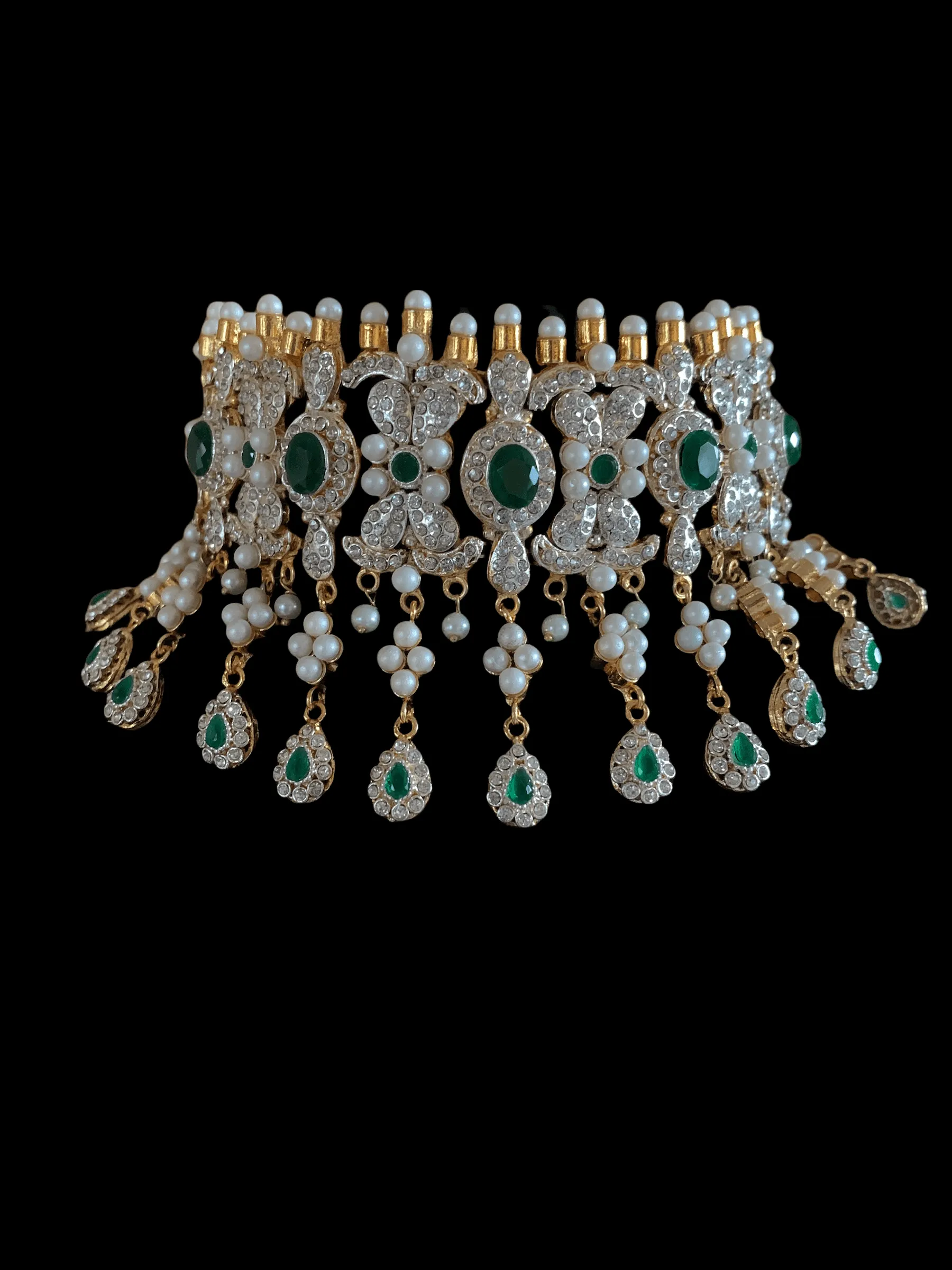 BR69 Nilofar bridal set in emeralds  ( SHIPS IN 3 WEEKS  )