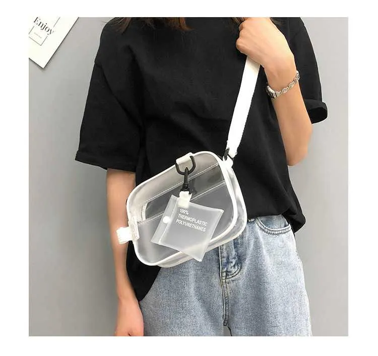 Casual Waterproof Matt Transparent Clear Shoulder Bag