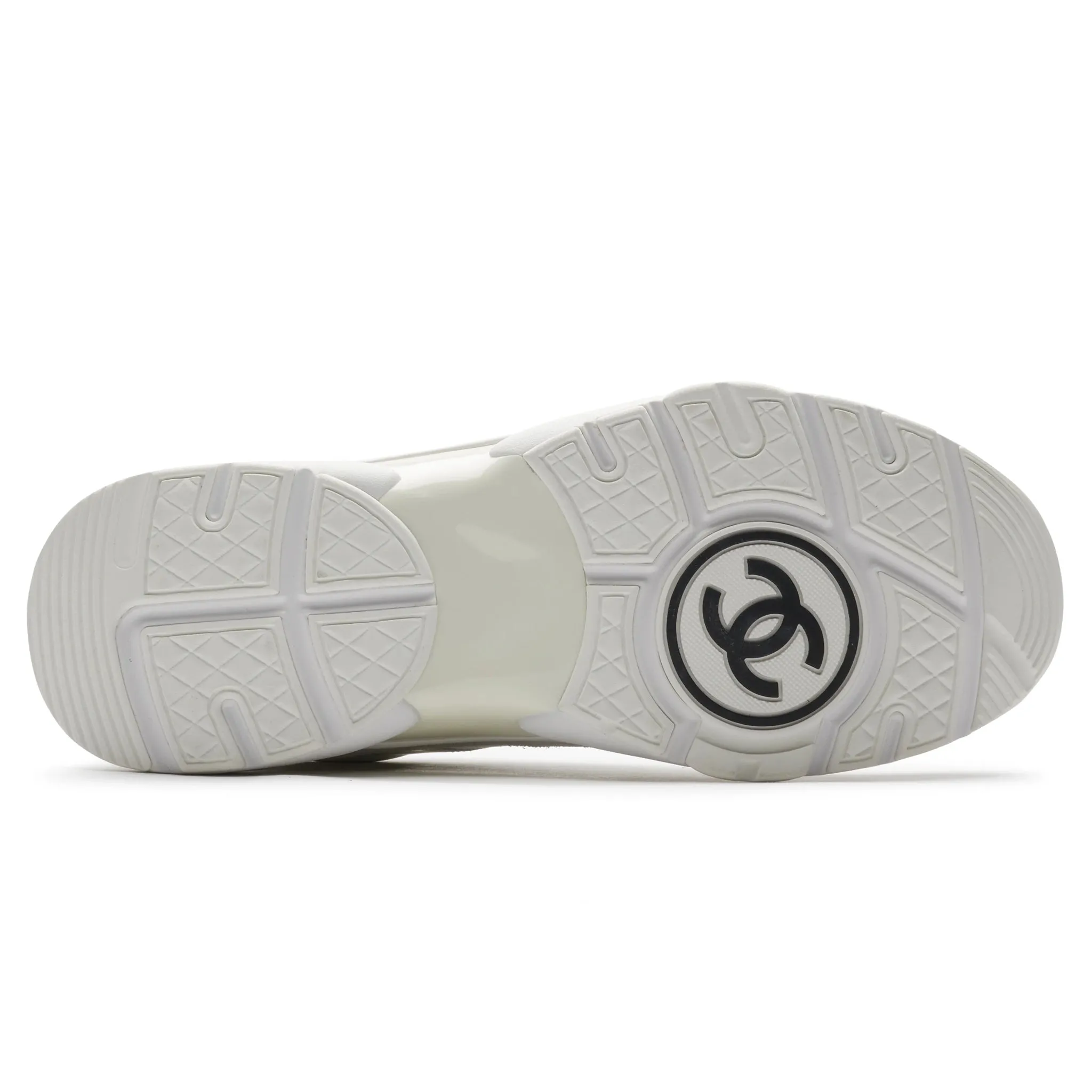 Chanel CC Logo Triple White Sneaker - Preloved