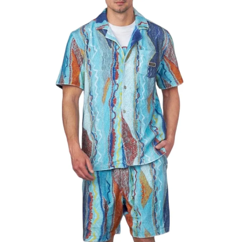 Coogi Oceanport Terry Short Sleeve Sleeved Shirt (Multi Brights) CG-KT-019