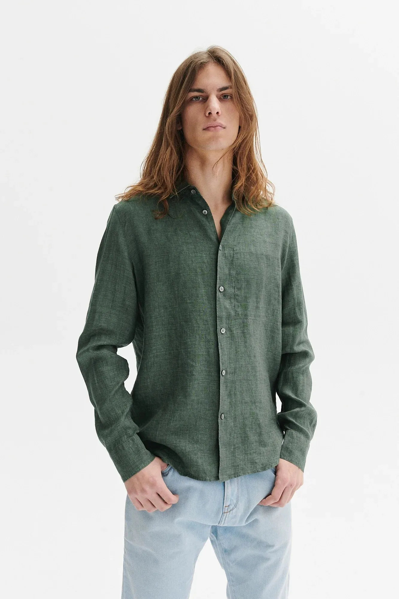 Delikatessen Feel Good Shirt green linen