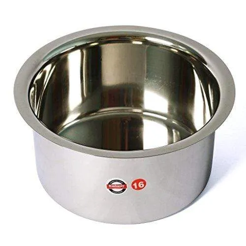 Embassy Stainless Steel Topes with Lid, Set of 2 (Sizes 15 & 16) - 3250 & 4000 ml