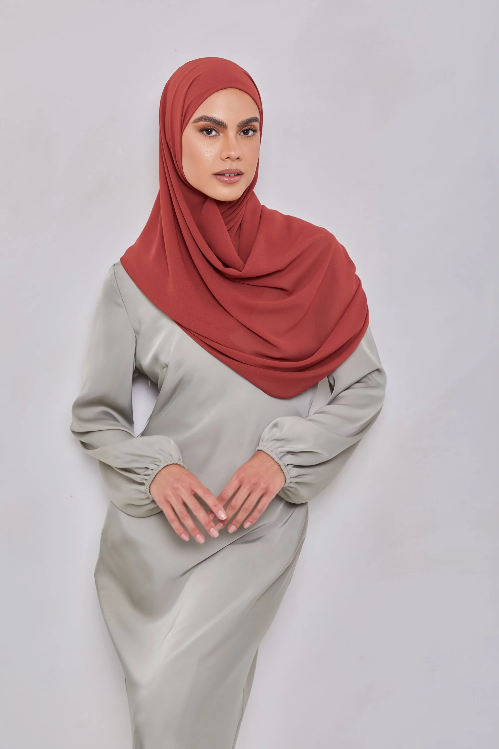 Essential Chiffon Hijab - Brick