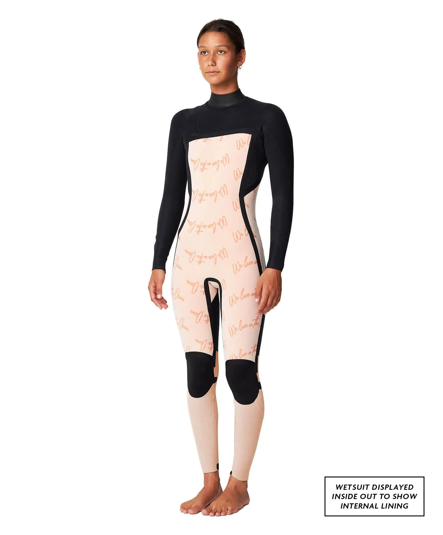 Girl's Bahia 4/3mm Steamer Chest Zip Wetsuit - Peach