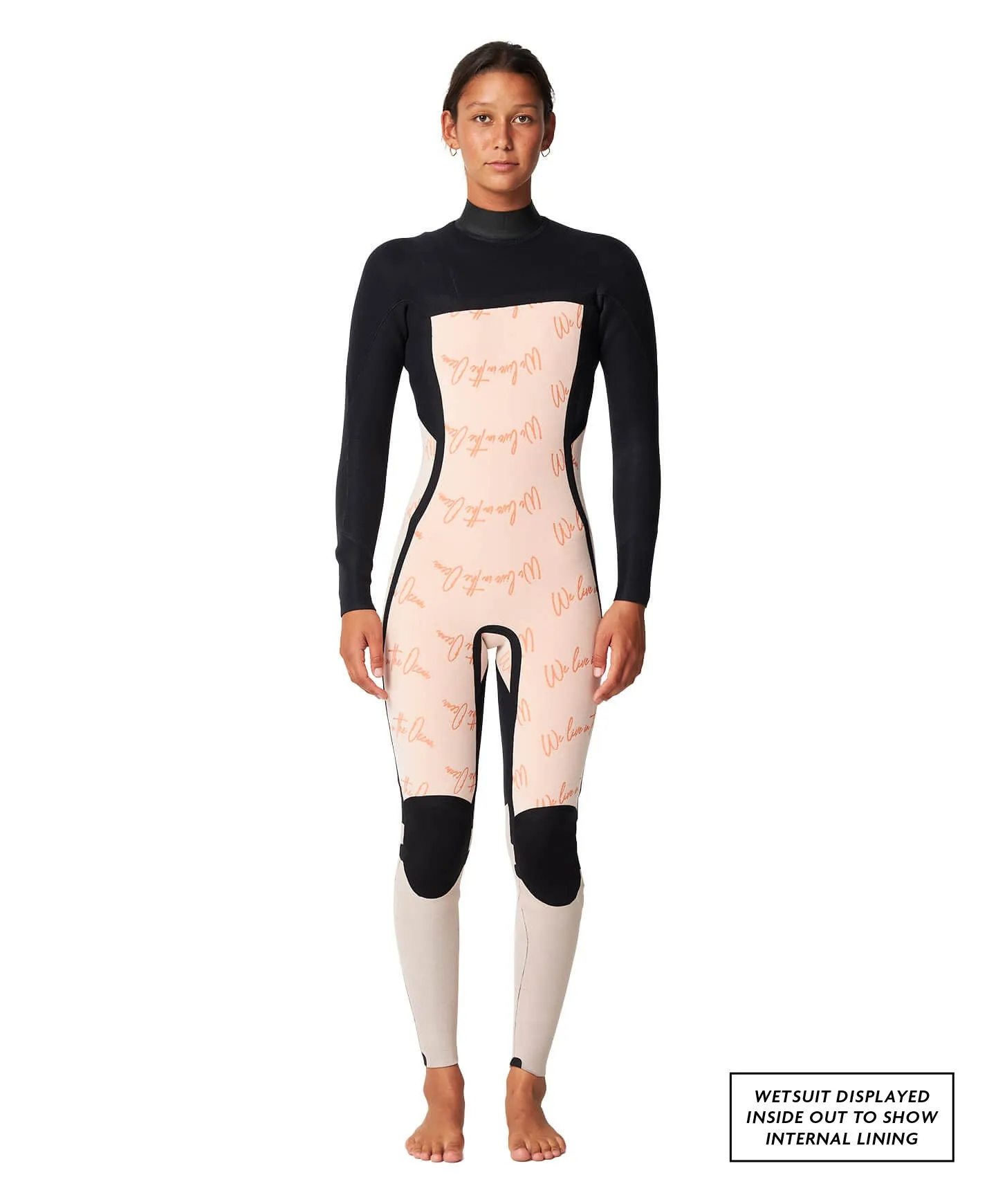 Girl's Bahia 4/3mm Steamer Chest Zip Wetsuit - Peach