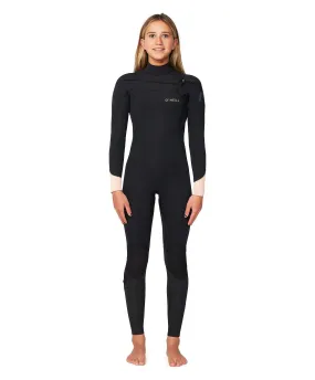 Girl's Bahia 4/3mm Steamer Chest Zip Wetsuit - Peach