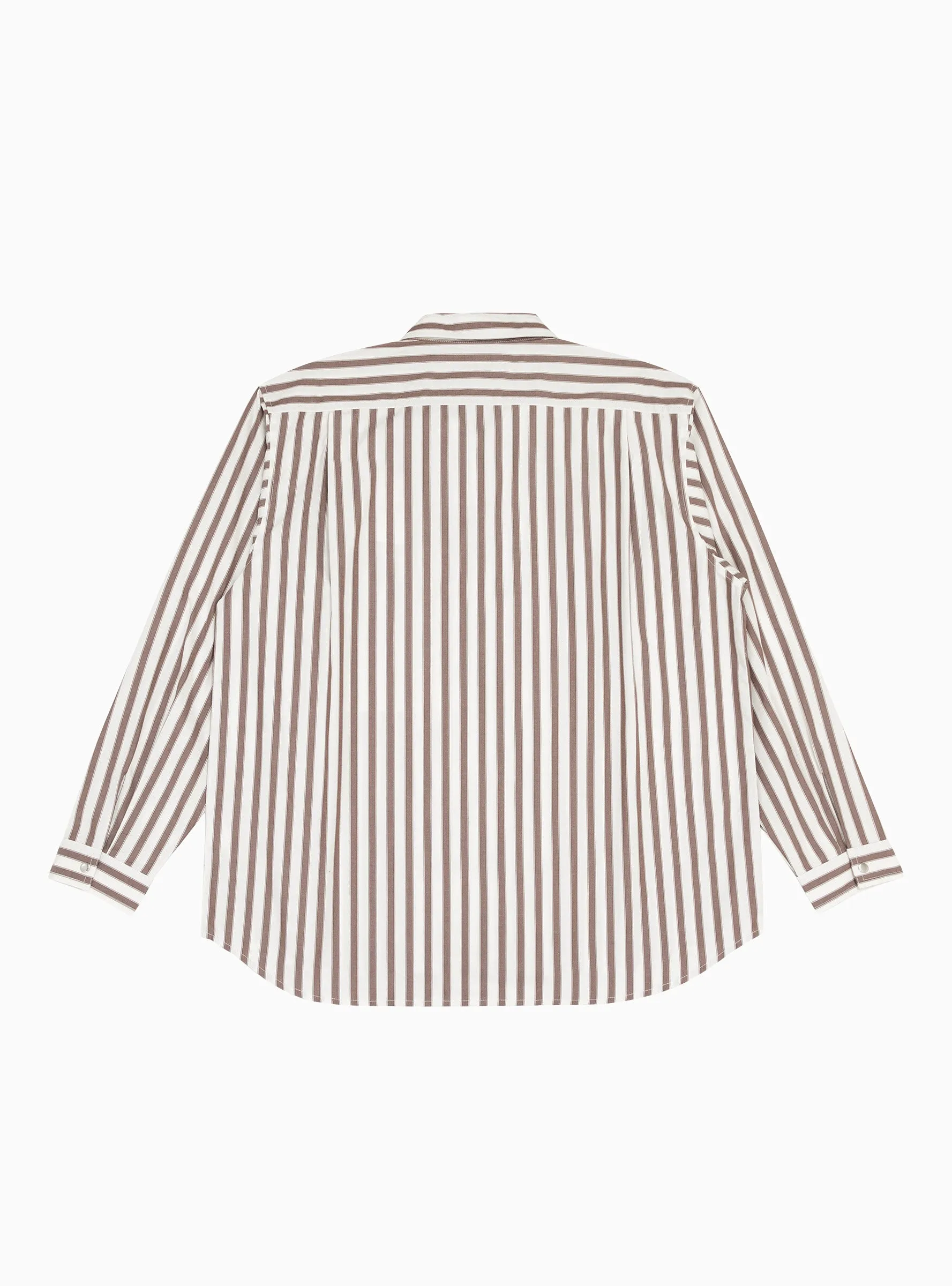 Grande Zip Shirt Brick Stripe