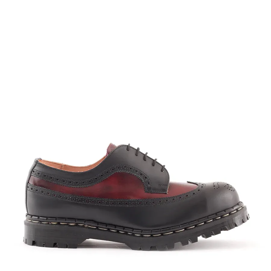 GRIPFAST Burgundy & Black American Steel Toe Capped Brogue Shoe