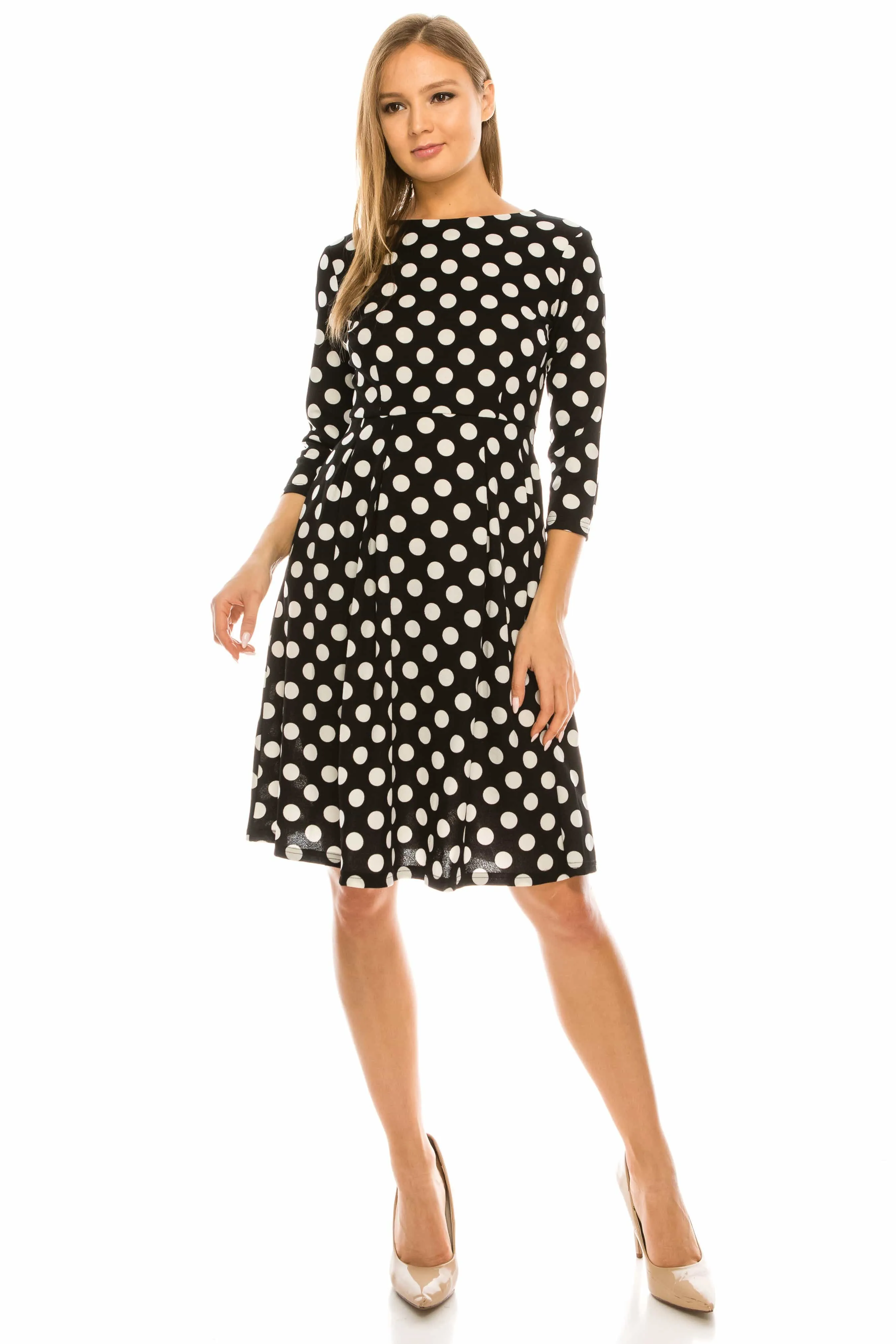 Haute Edition Women's Retro 3/4 Sleeve Party Dress with Pockets