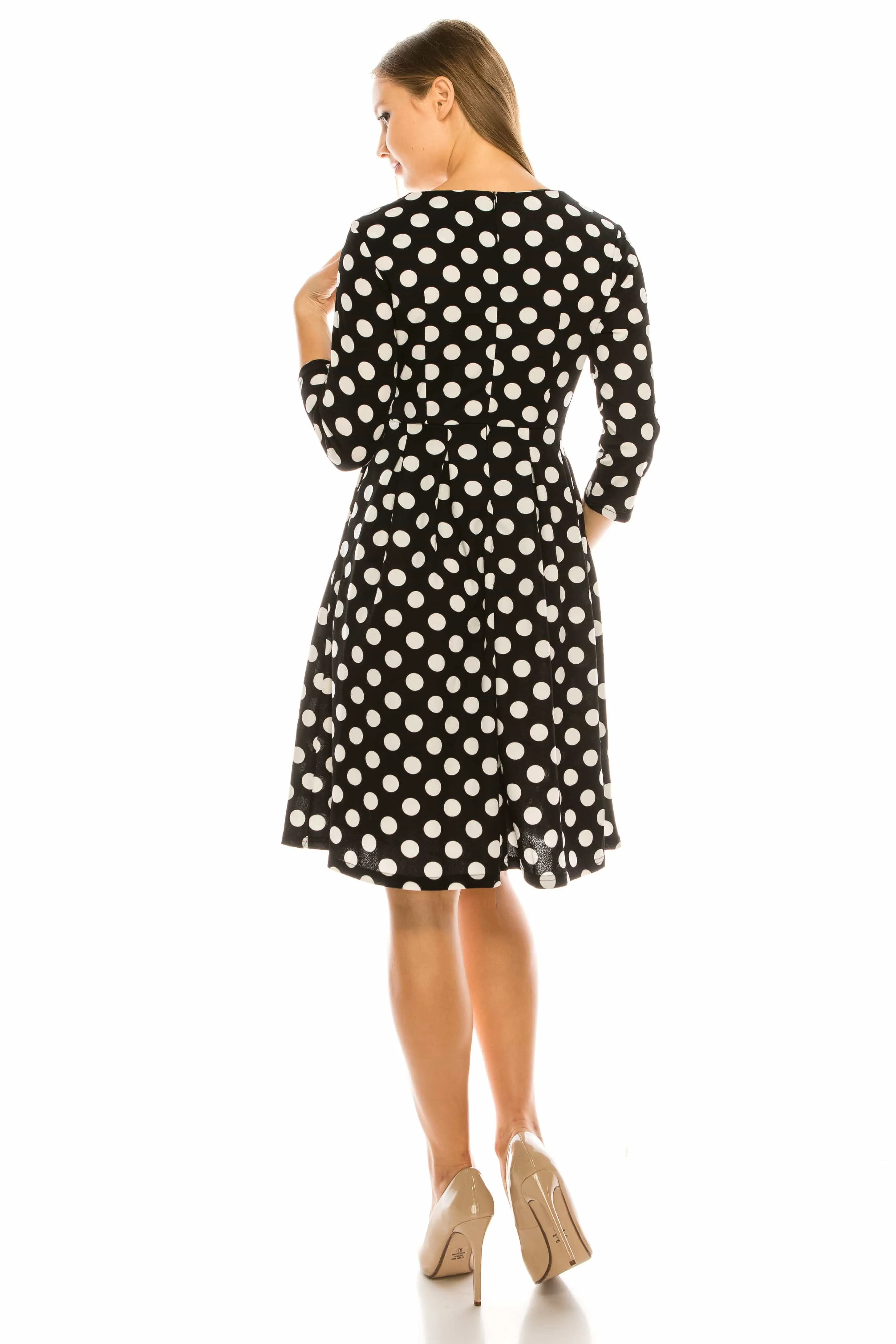 Haute Edition Women's Retro 3/4 Sleeve Party Dress with Pockets