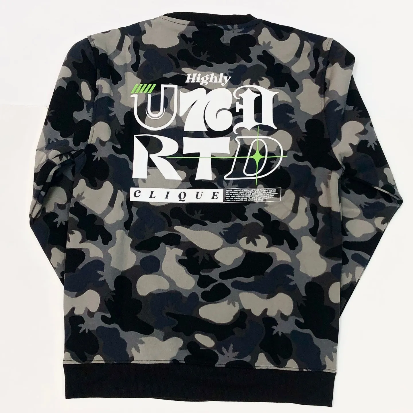 HIGHLY UNDRTD Highly U Camo Graphic Sweatshirt - Camo Black