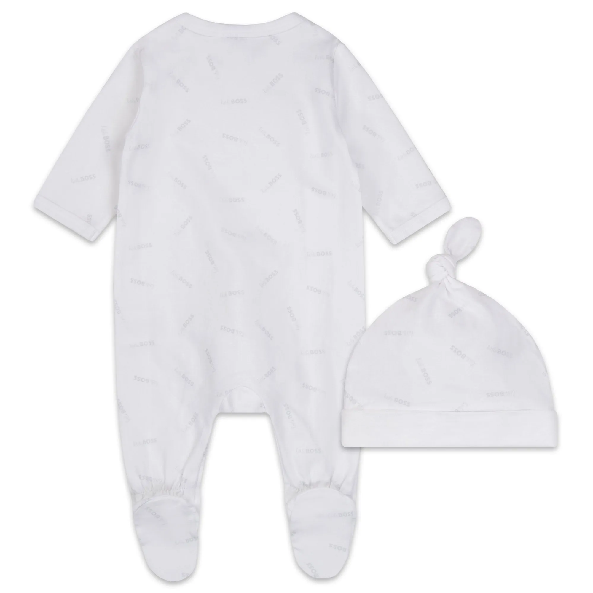 Hugo Boss Baby White Sleeper & Hat Set _ J98379-10B