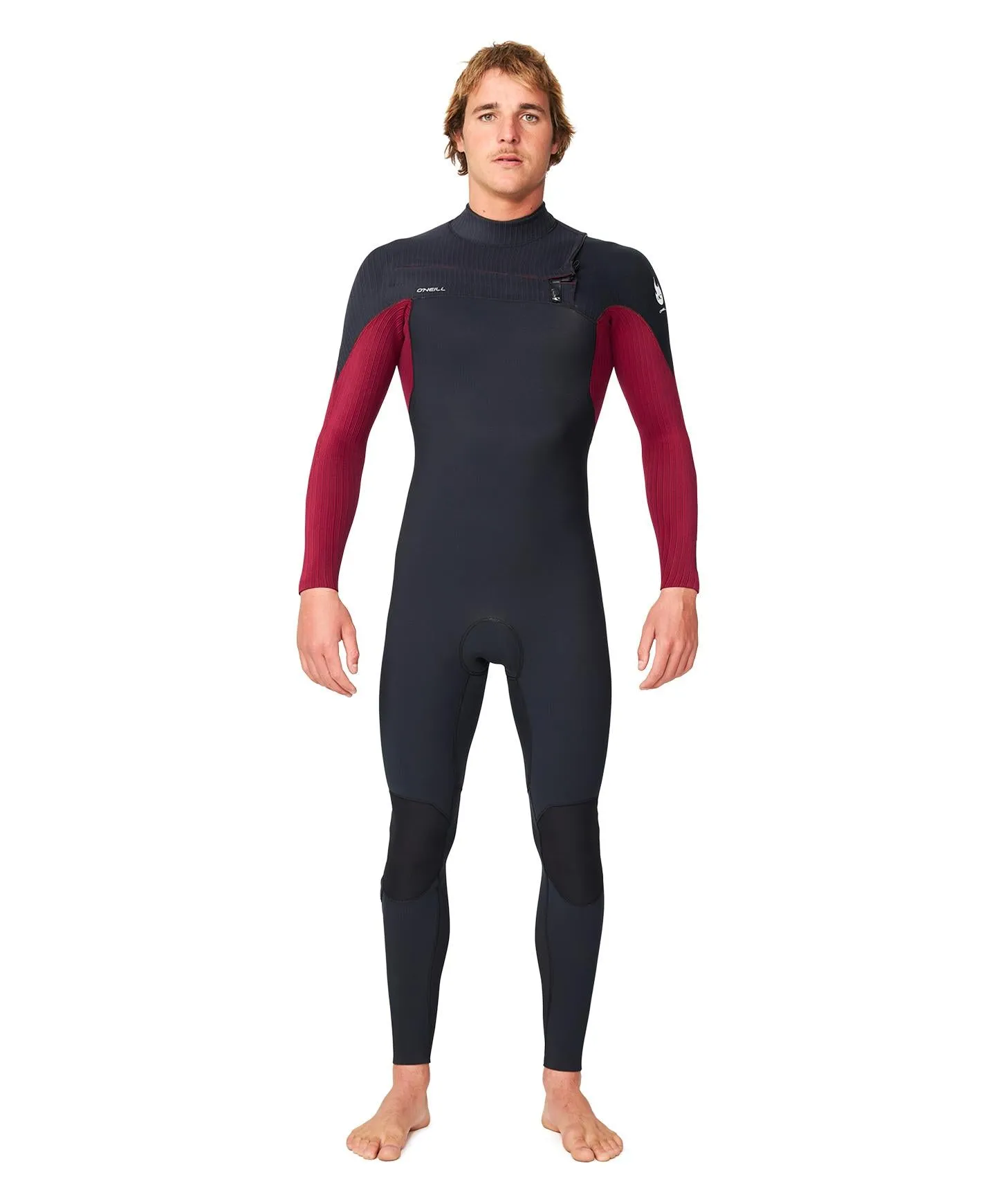 HyperFire 3/2mm Steamer Chest Zip Wetsuit - Dark Red