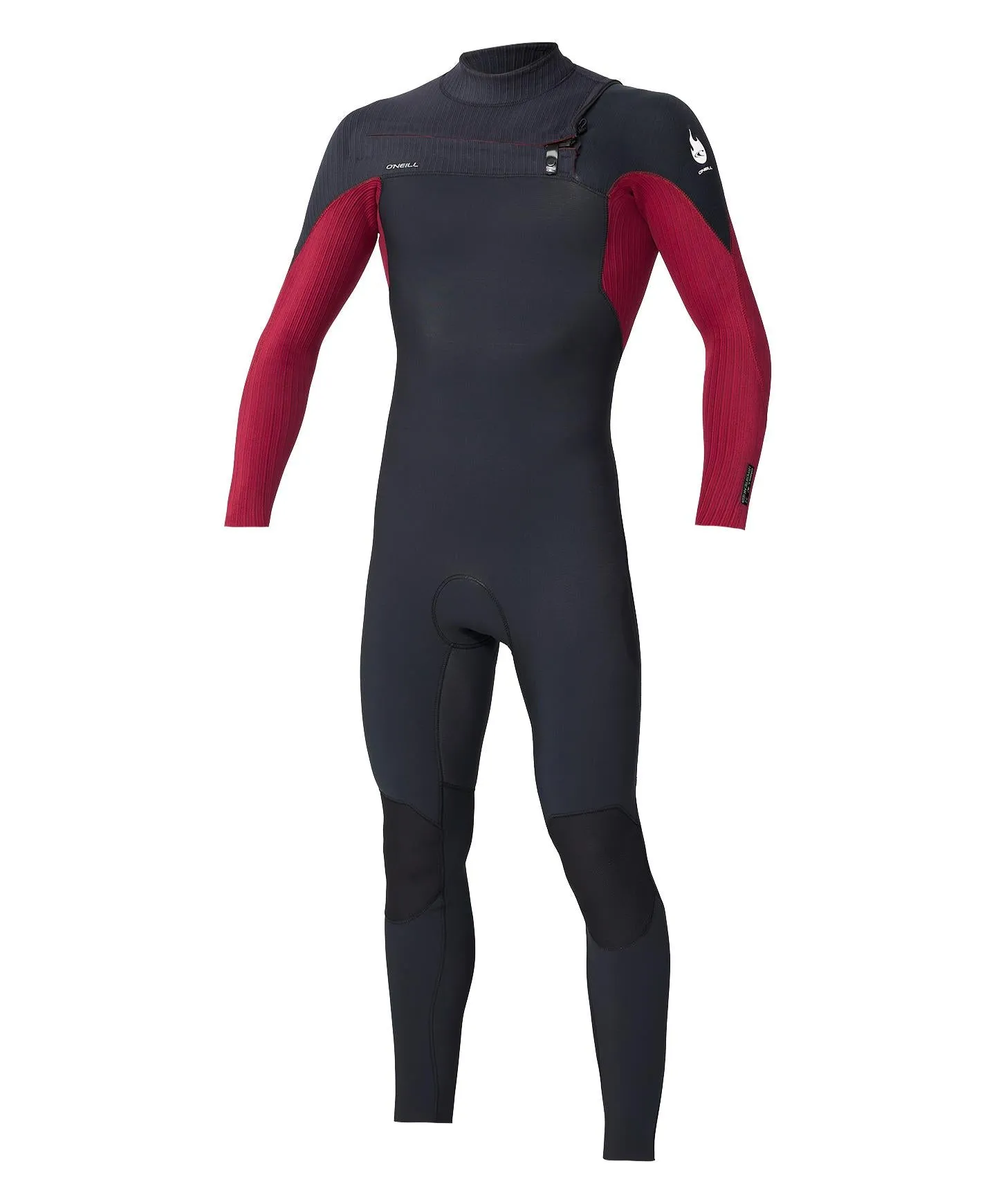 HyperFire 3/2mm Steamer Chest Zip Wetsuit - Dark Red