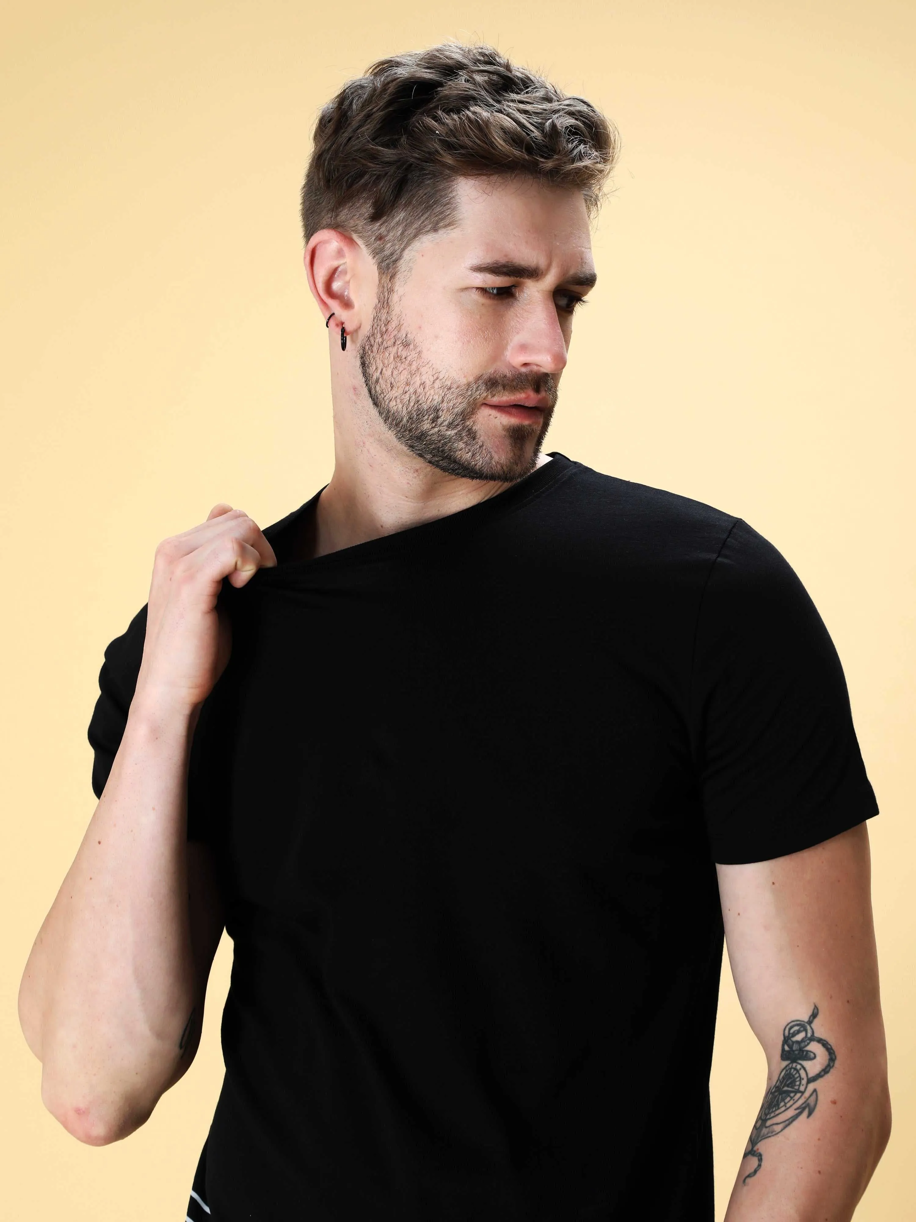 Jade Black Crew neck T-Shirt