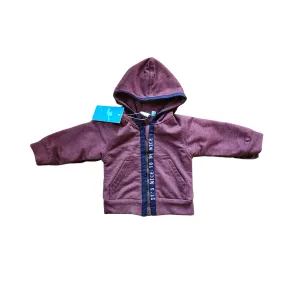 Junior's Burgundy Front Zip Hoodie (0-3 months) | Brand New |