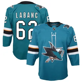 Kevin Labanc San Jose Sharks Youth 2019/20 Home Premier Jersey - Teal