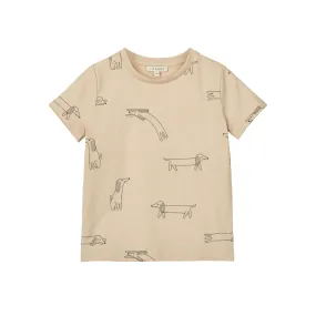 Liewood Apia Printed Short Sleeve T-shirt - Dog / Sandy