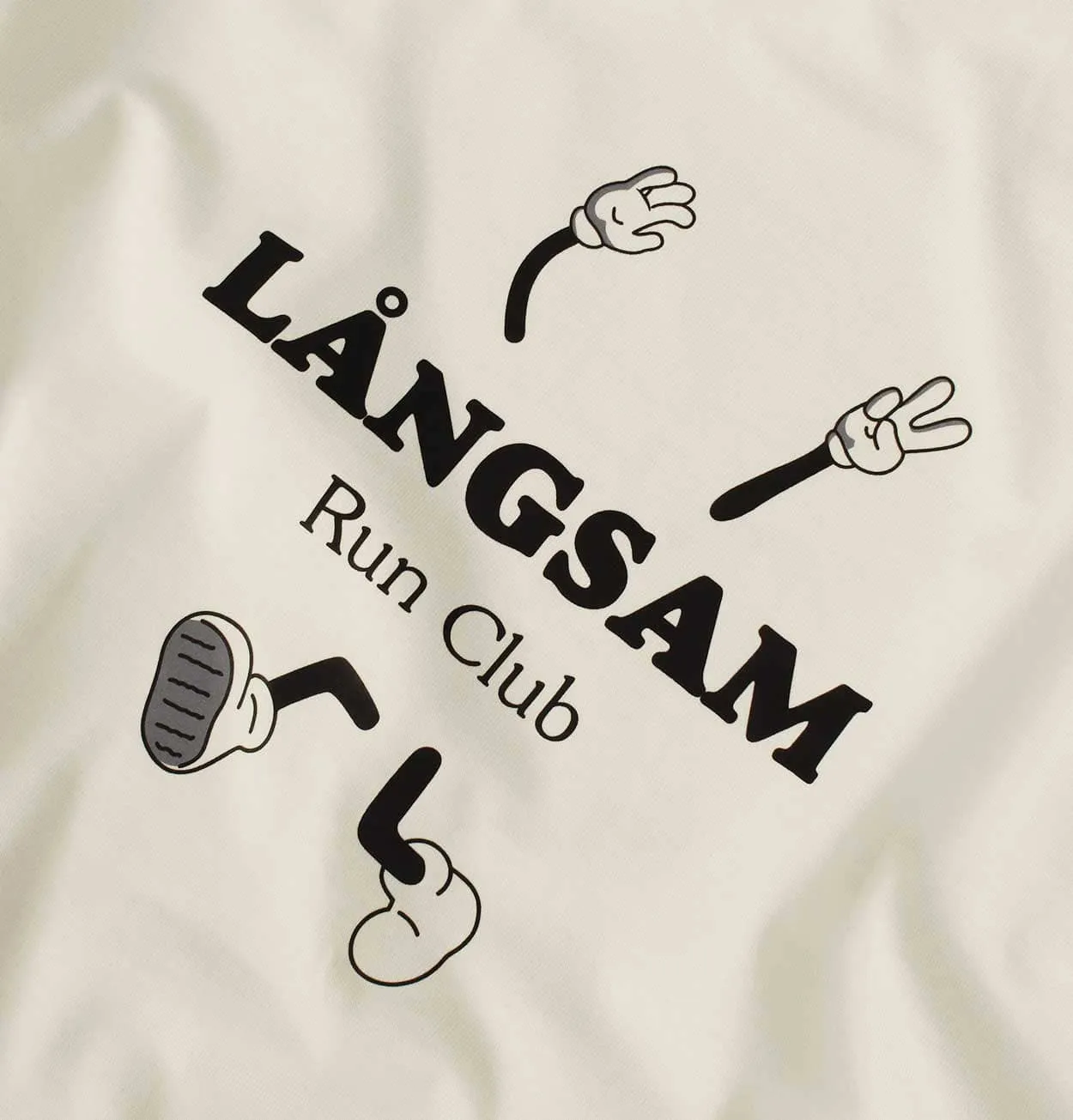 Lngsam Run Club Original T-Shirt in Ecru