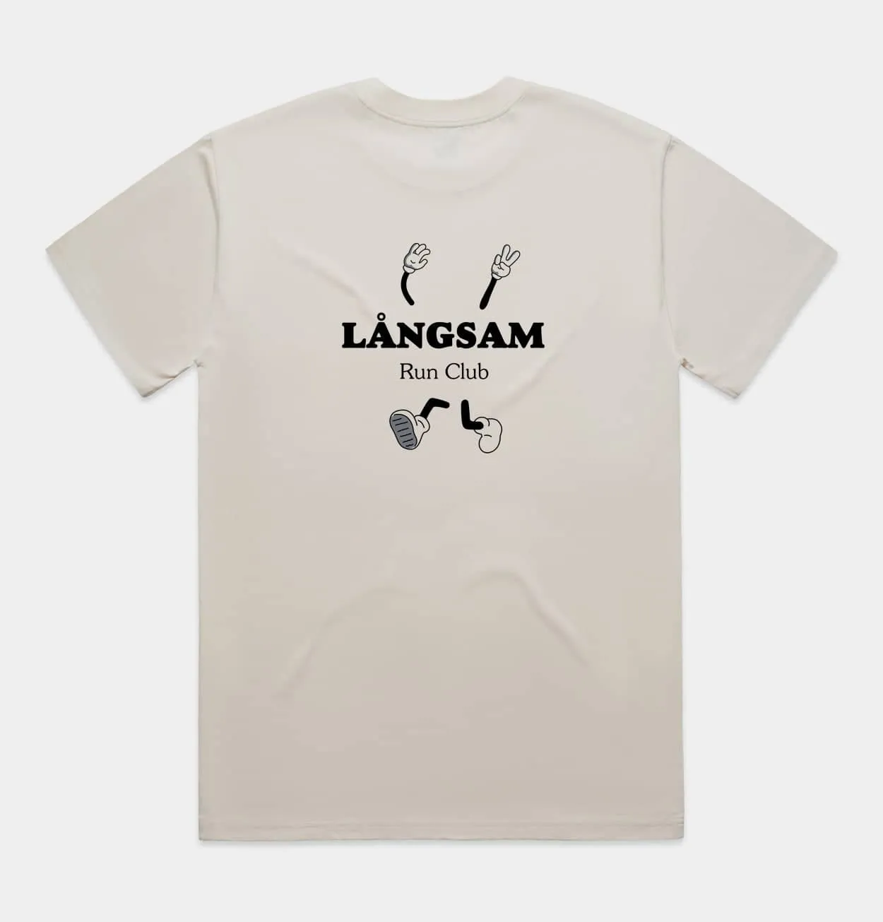 Lngsam Run Club Original T-Shirt in Ecru