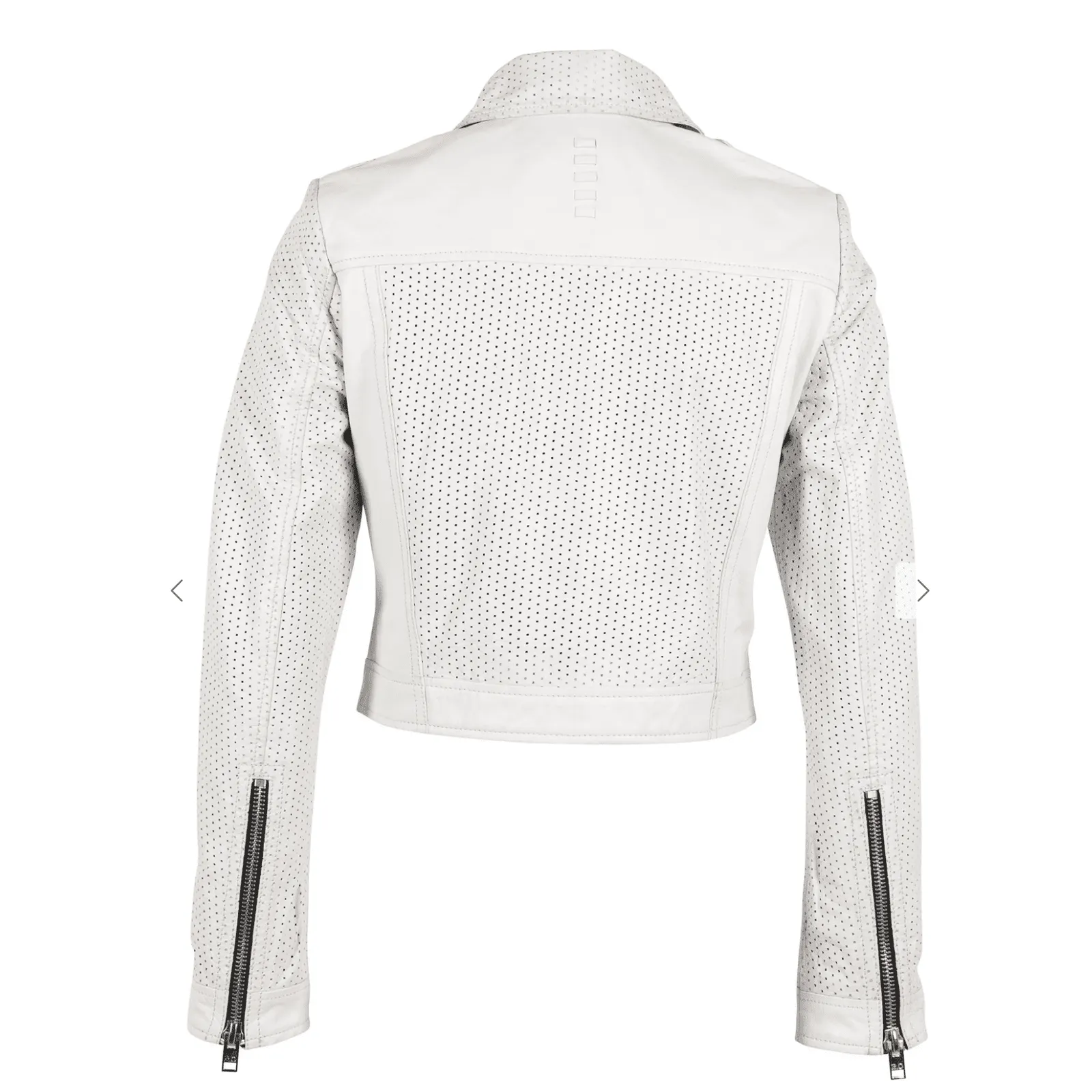 Mauritius Shala RF Leather Perforated Leather Jacket in White