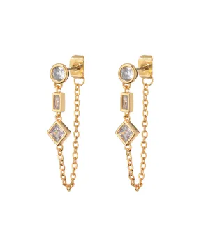 Mixte Chain Studs- Gold