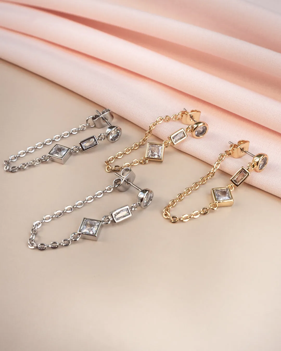 Mixte Chain Studs- Gold