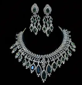 Nafisa  necklace set in emeralds ( SHIPS IN 4 WEEKS  )