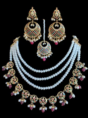 NS239 sitara navratan jadau necklace set ( READY TO SHIP)