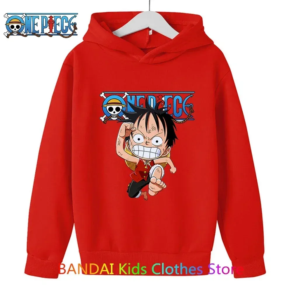 One Piece Kids Hoodie Sweatshirt Anime Luffy Warm Sweater