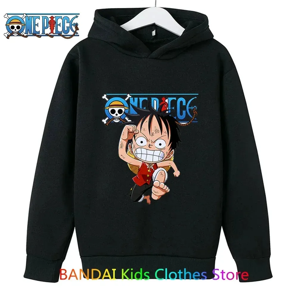 One Piece Kids Hoodie Sweatshirt Anime Luffy Warm Sweater